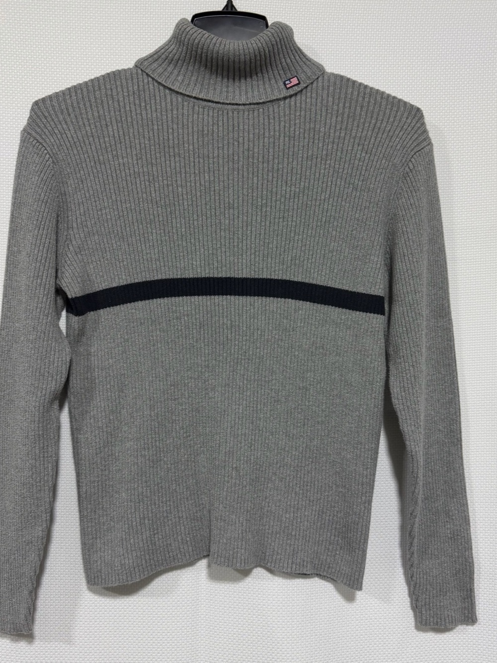 Polo Jeans Co. Ralph Lauren Women's Turtleneck Sweater Gray & Black Size Medium